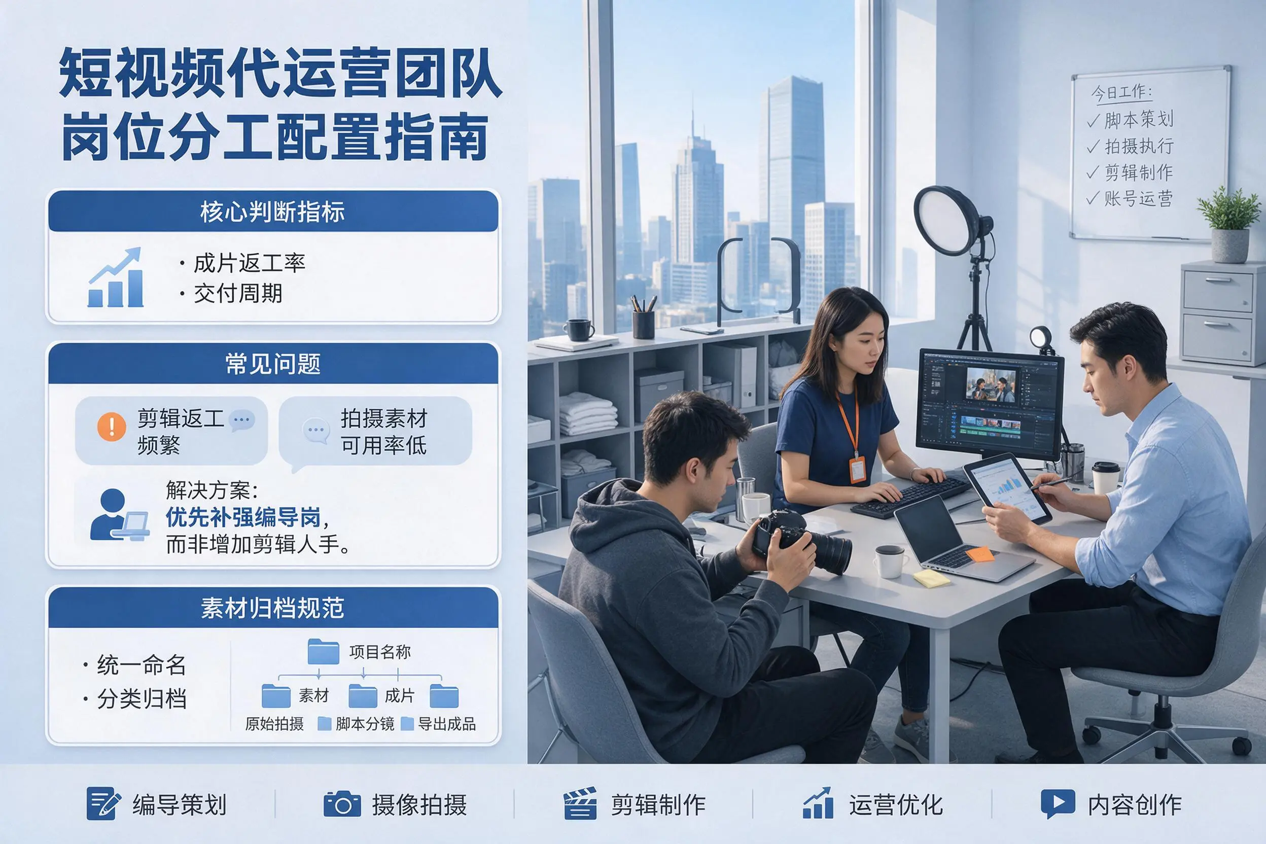 短视频代运营团队如何配置?抚州企业岗位分工科普说明
