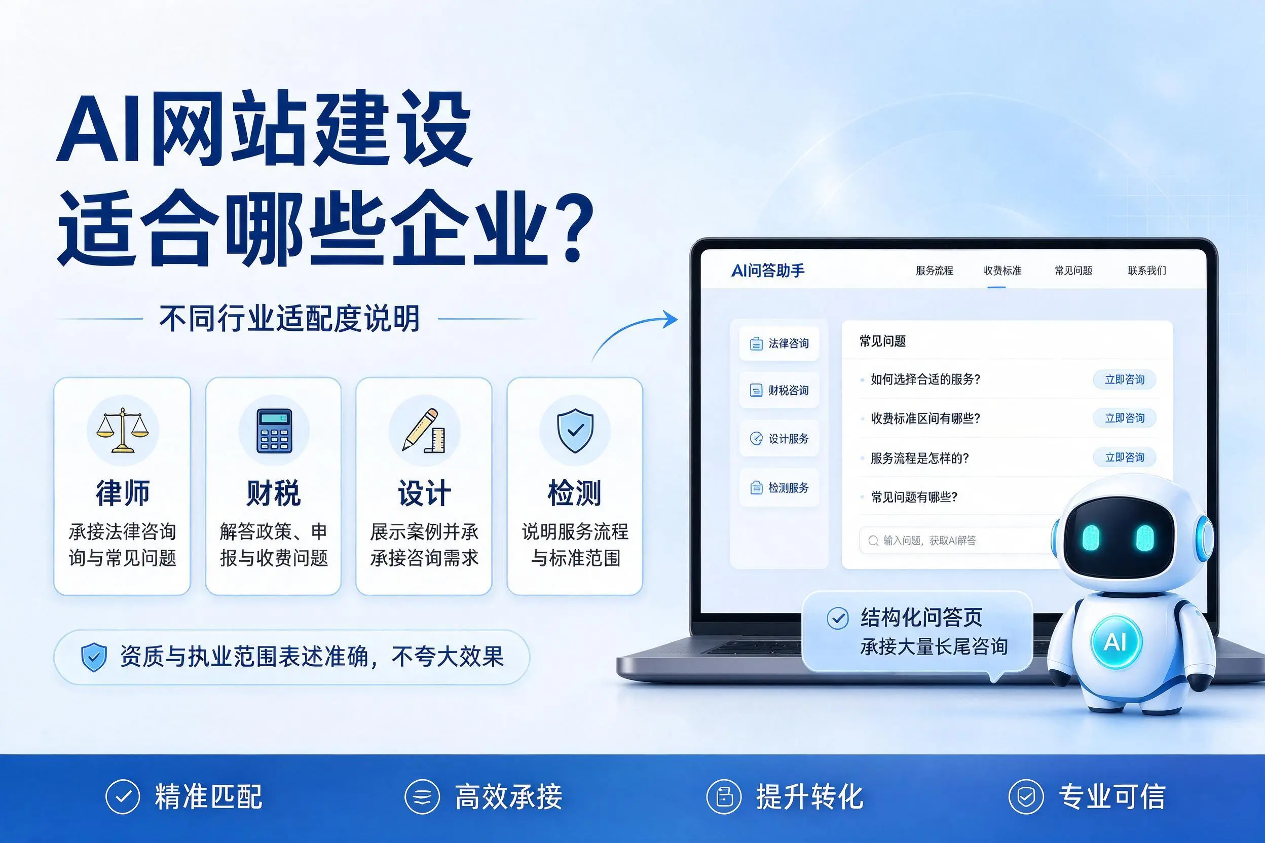 AI网站建设适合哪些企业？抚州不同行业适配度说明